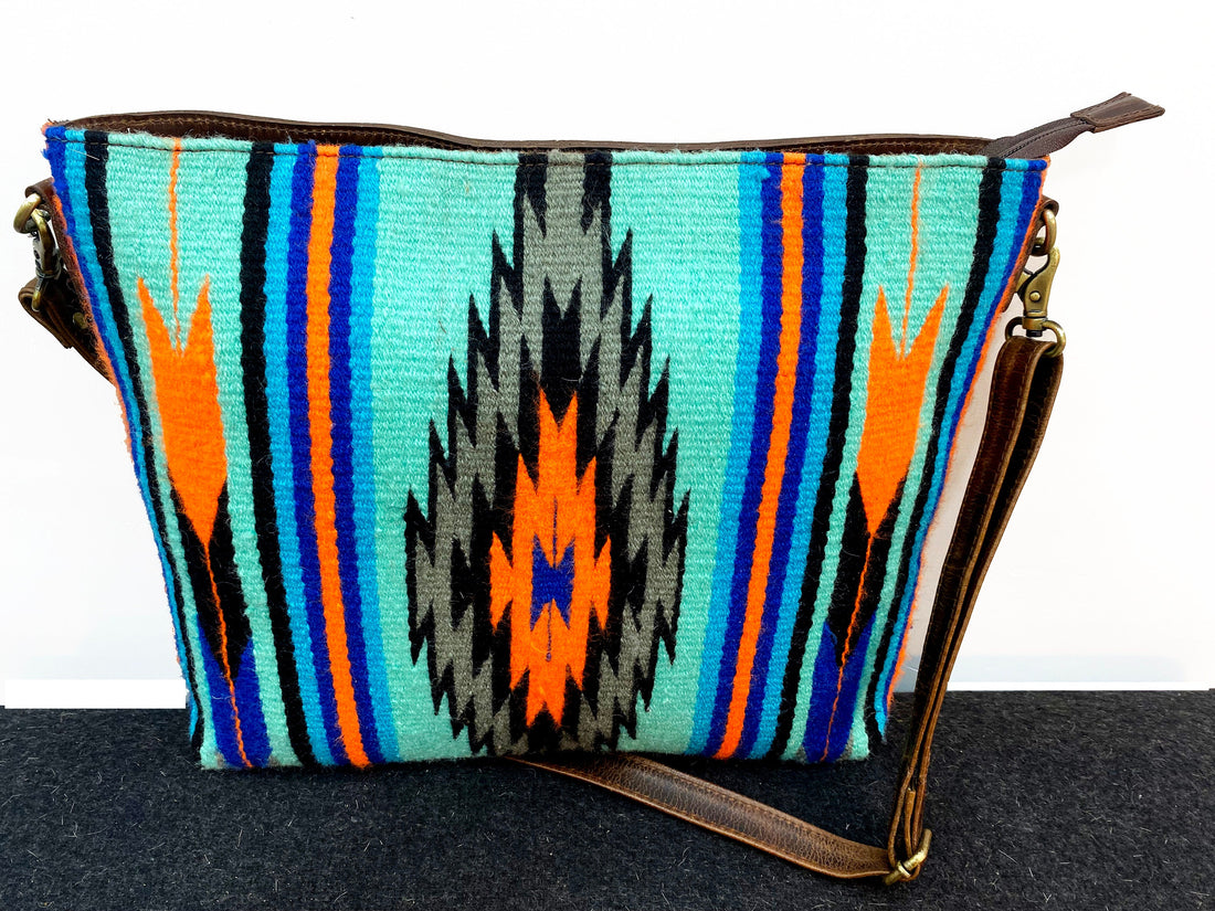 MOUSM Western Saddle Blanket Shoulder Bags for Woman , Real Leather Shoulder Bag, Leather Tote Bags for Her Leather Purse