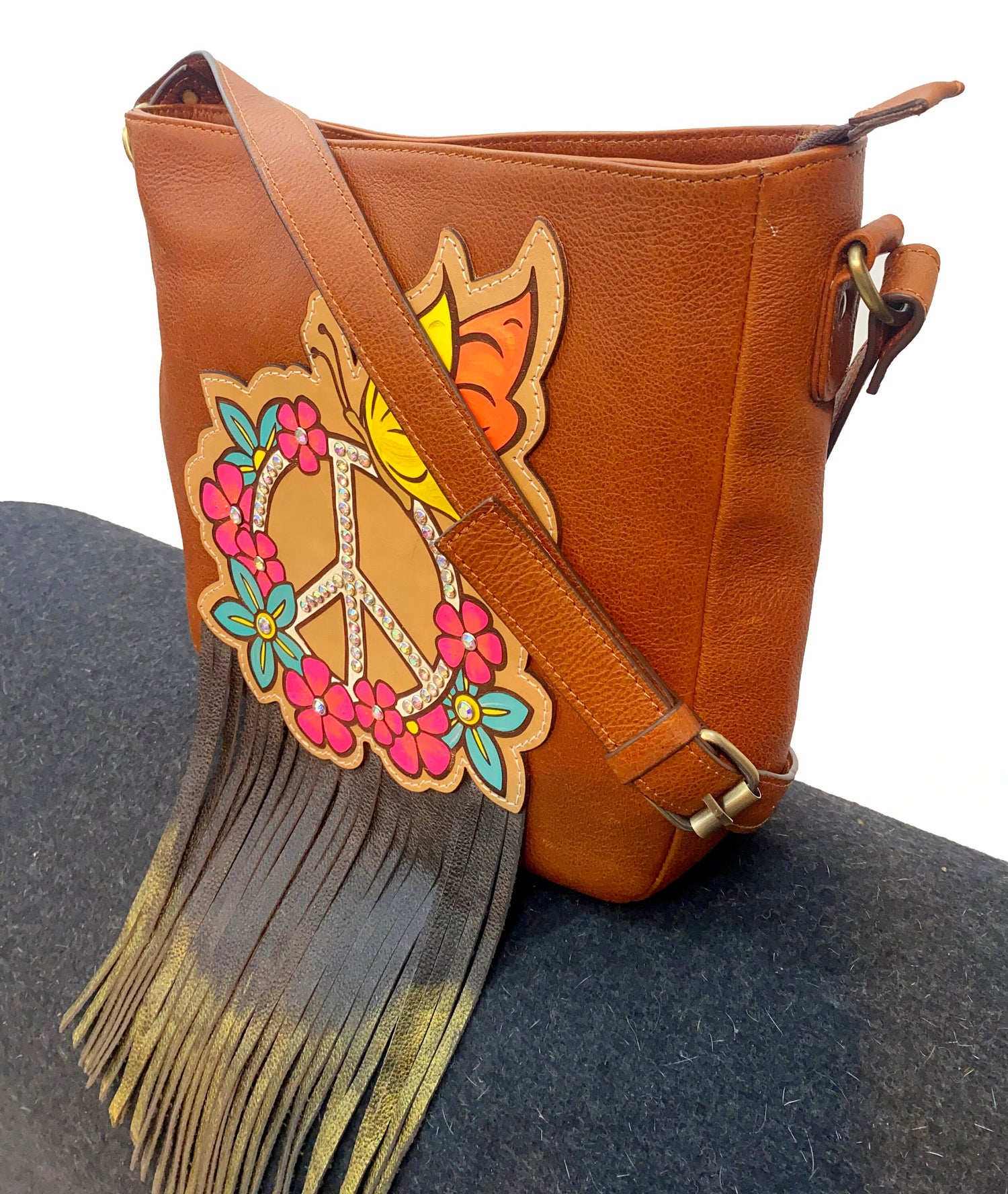 Top grain leather shoulder bag for women Mousm MOUSM
