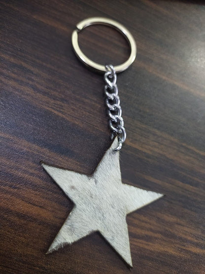 MOUSM Cowhide Leather Keychains Set of 6 Keyrings for Gift