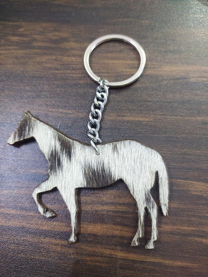 MOUSM Cowhide Leather Keychains Set of 6 Keyrings for Gift