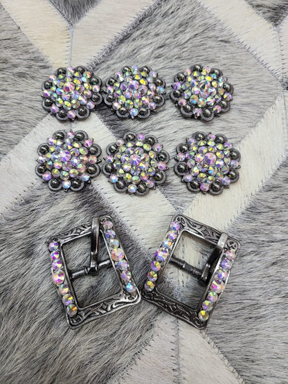 Handcrafted AB stones Conchos Designer Antique Vintage Saddle Square Buckle Belt Original Conchos Unique Mandala Design Conchos