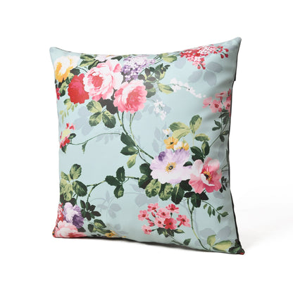 MOUSM Faux Leather Cushion Cover – 18x18 Inches Square Throw Pillowcase, Beautiful Blossom Flower Print Decorative Pillow for Wedding Décor, Sofa, Couch, Bedroom &amp; Gifting