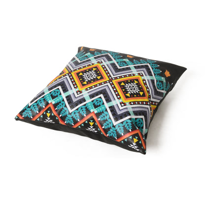 MOUSM Faux Leather Cushion Cover – 18x18 Inches Antique Zigzag Pattern in Rustic Southwestern Style, Decorative Throw Pillow for Sofa, Living Room, or Bedroom