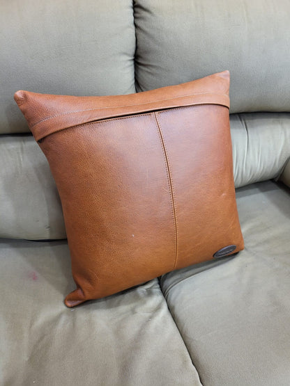 Mosum Genuine Leather Decorative Cushion Cover Handmade Square Shape Cushion Cover Hand Painted Rider on Running Horse 18&quot;x18&quot; Cushion Cover