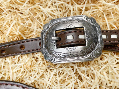 Genuine Leather Headstall and Breast Collar Set horse, Western headstall with Rose carving and rose hardware with red stones overlay MOUSM