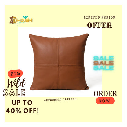 Mousm Different colour Leather Cushion Cover, Decorative Cushion Pillow Case.Gift Cow leather Cushion Case, Square Sofa Cushion Throw Pillow