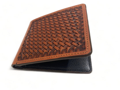 Wallet Western Mens Leather Wallet for Men Argentina cow leather wallet with basket hand-tooled Premium Wallet by MOUSM