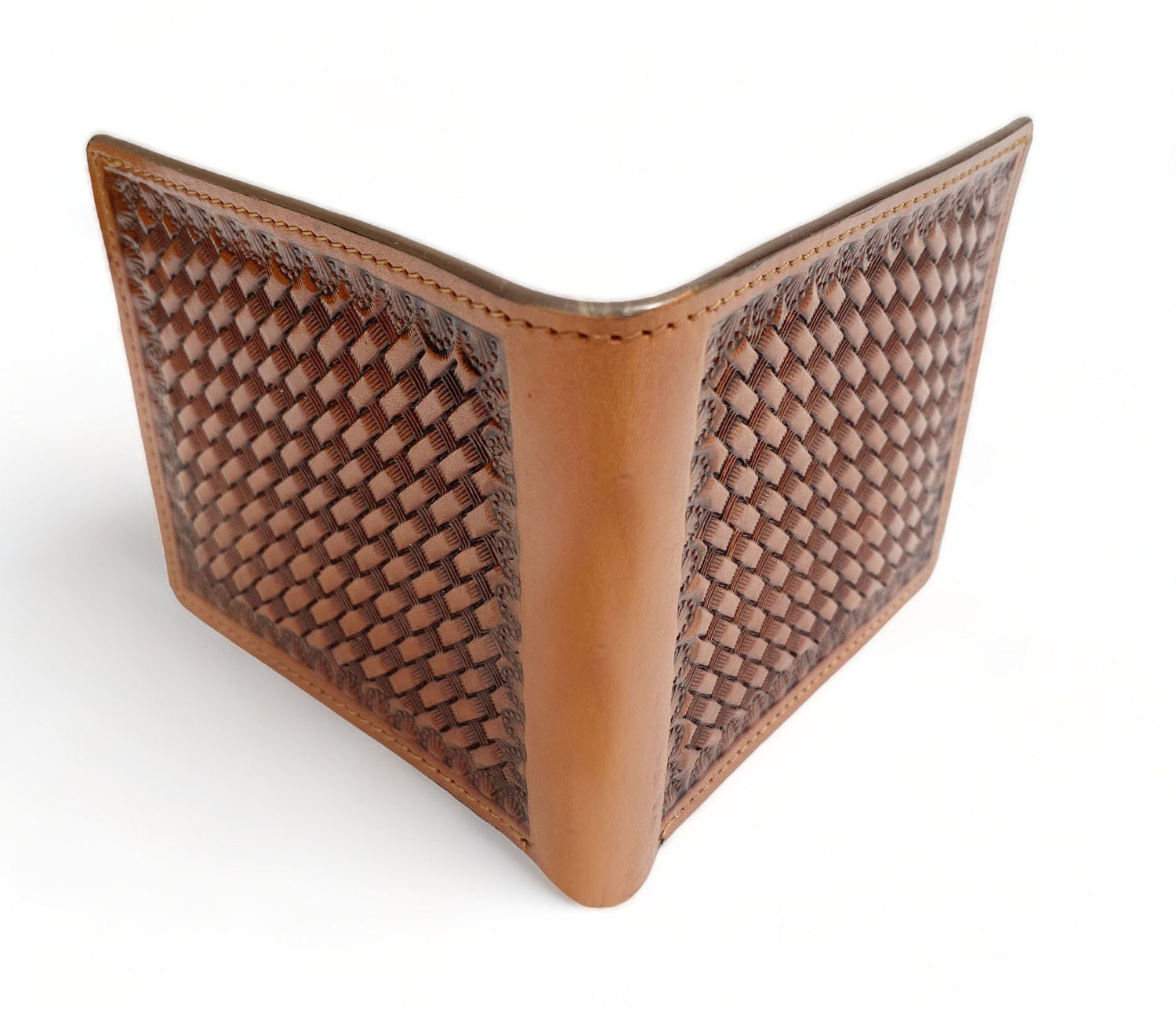 Wallet Western Mens Leather Wallet for Men Argentina cow leather wallet with basket hand-tooled Premium Wallet by MOUSM