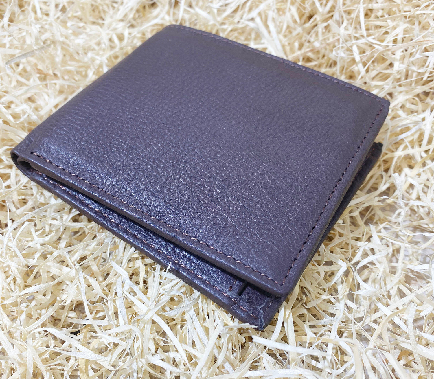 Wallet Mens Leather Wallet for Men Pure Cow Leather wallet Plain Smooth Design leather wallet Chocolate brown wallet stitch around By Mousm