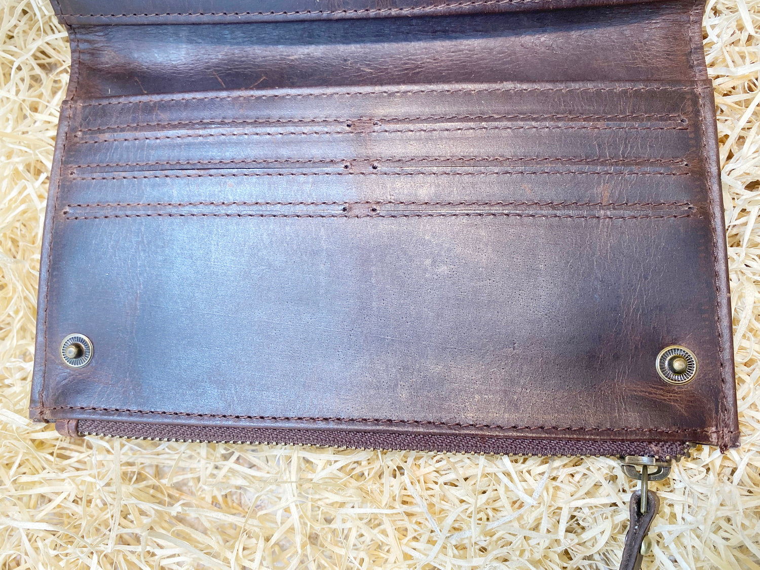 Ladies clutch bag brown hard wax wallet Premium Ladies&