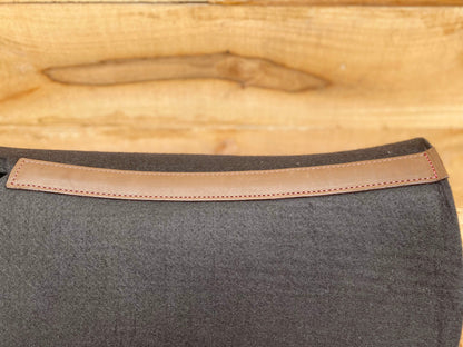 Saddle Pad for horses Western saddle pad reinforced spine and I Love you pink heart patch at the bottom of the pad on real cow leather Mousm