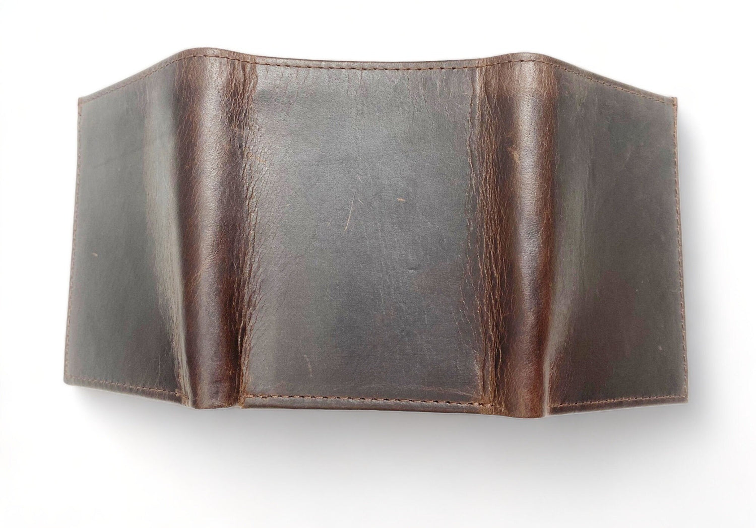 Wallet Western Mens Leather Wallet for Men Argentina cow leather wallet Dark Brown Wax Leather wallet  3 Fold Organiser wallet By MOUSM