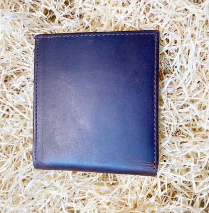 Wallet Western Mens Leather Wallet for Men Argentina cow leather wallet Dark Brown Wax Leather wallet  2 Fold Organiser wallet By MOUSM