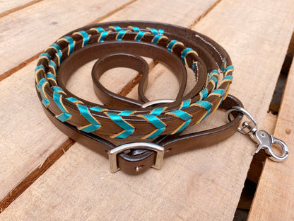 Soft Leather Reins Horse Reins Barrel Reins Laced barrel Rains leather Rains various colors Reins  6/8- Width &amp;  8&quot; Feet end to end -Length