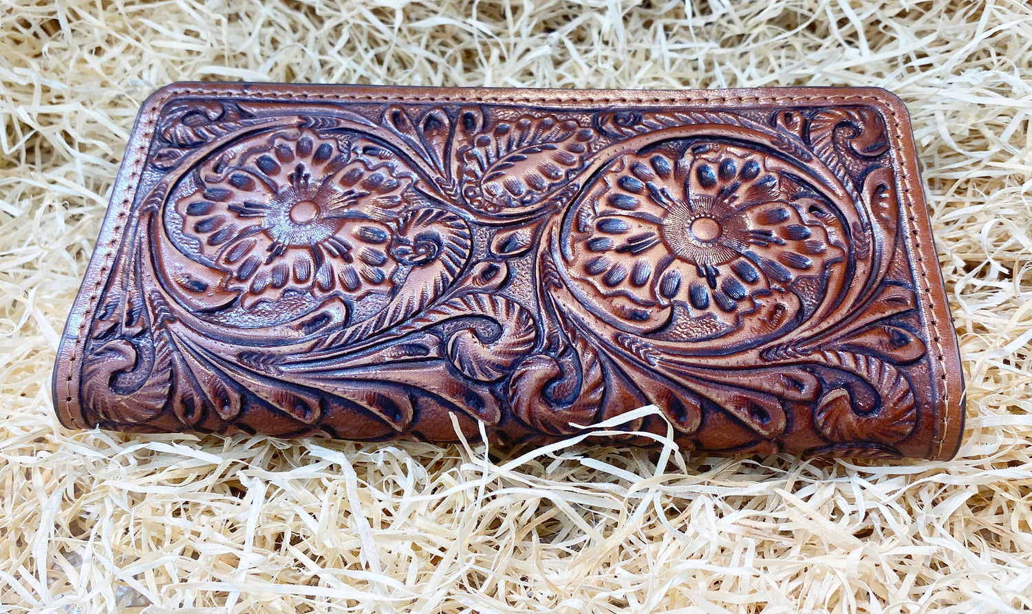 ladies clutch bag with flowers and carving with antique finish  Premium Ladies&