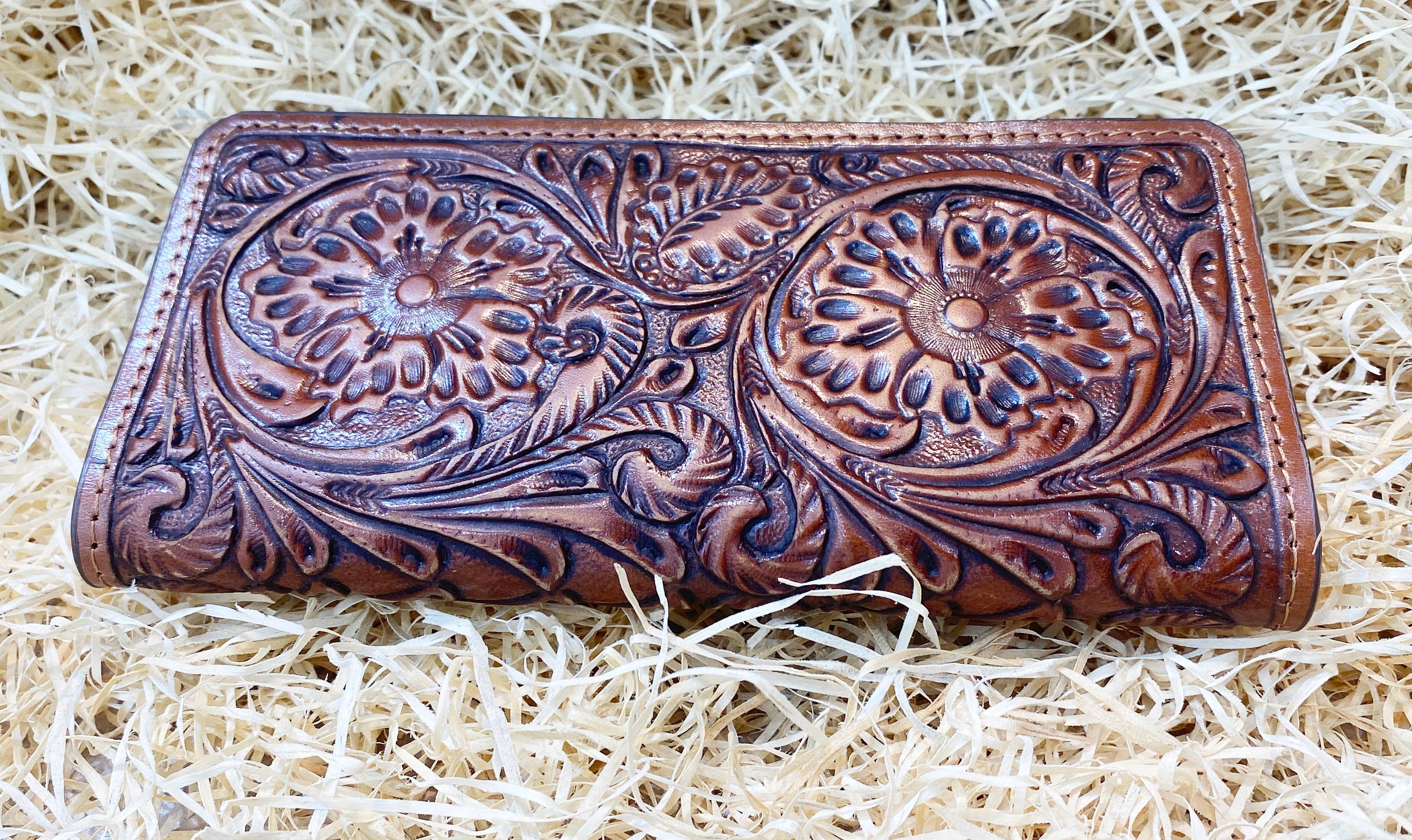 ladies clutch bag with flowers and carving with antique finish  Premium Ladies&