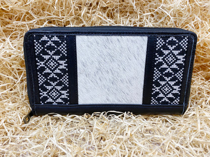 Ladies clutch bag comes with geometrical Black &amp; White embroidery Western leather clutch bag Evening clutch bag party clutch bag by MOUSM