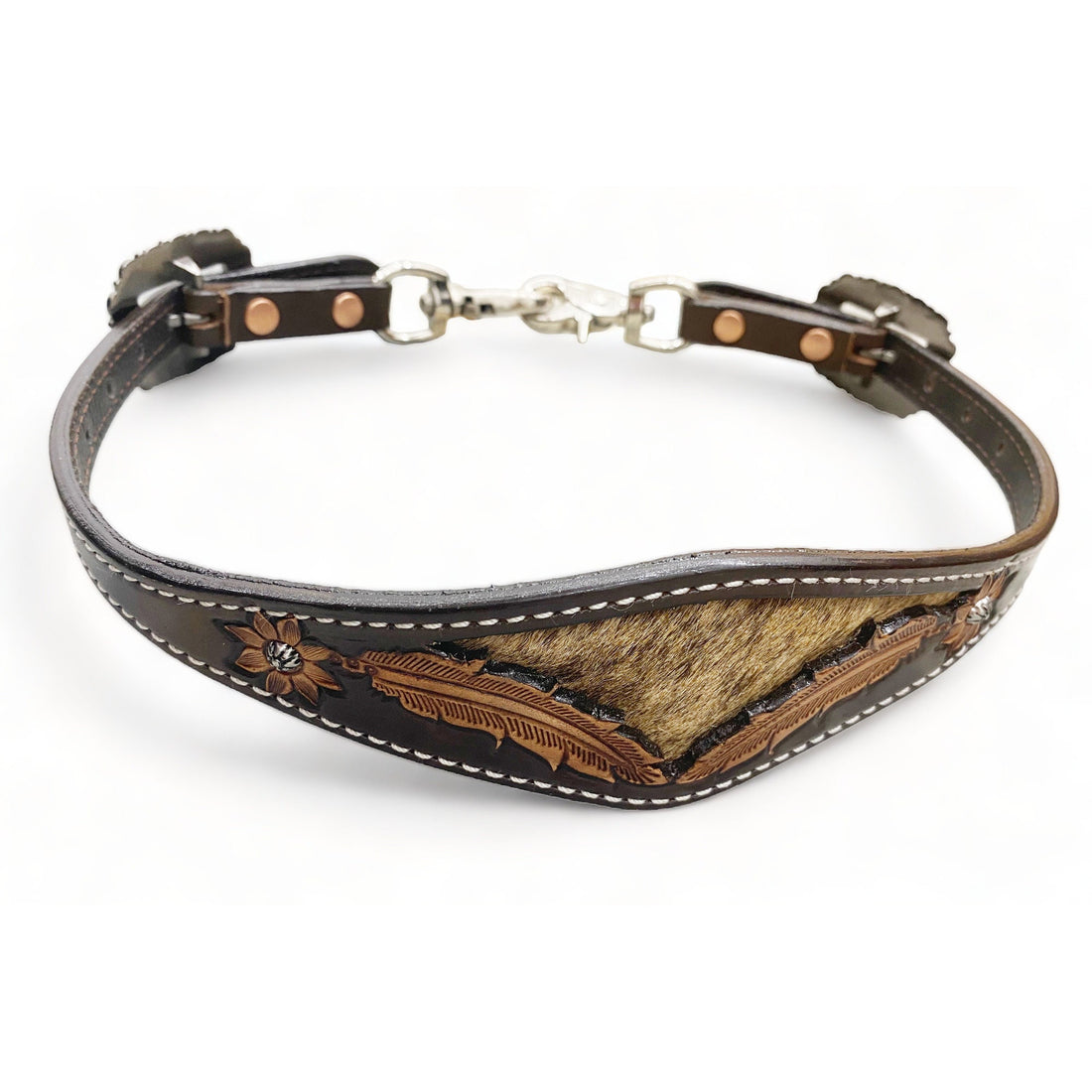 Wither Strap decorated with feather carving and cow hide inlay. Wither Strap for horse By MOUSM