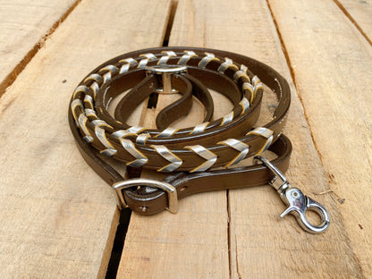 Soft Leather Reins Horse Reins Barrel Reins Laced barrel Rains leather Rains various colors Reins  6/8- Width &amp;  8&quot; Feet end to end -Length