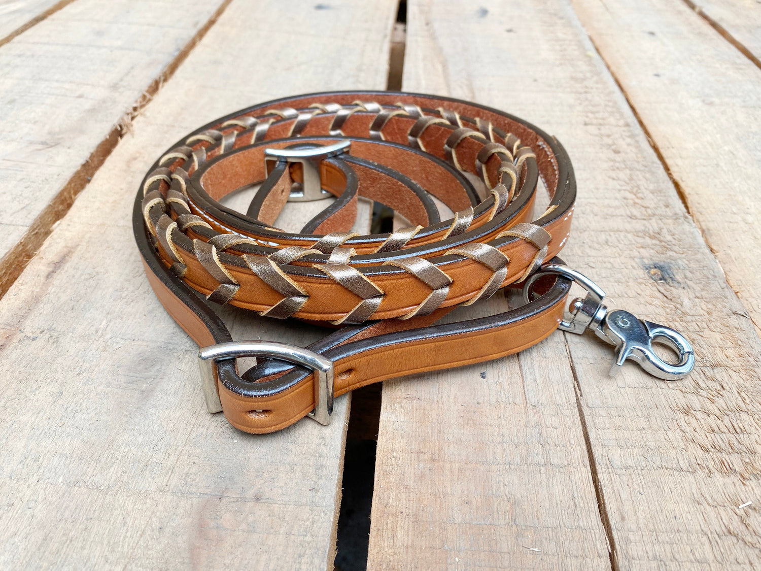 Soft Leather Reins Horse Reins Barrel Reins Laced barrel Rains leather Rains various colors Reins  6/8- Width &amp;  8&quot; Feet end to end -Length