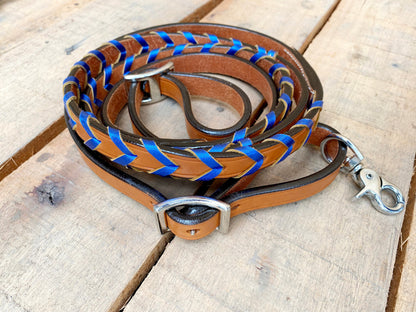 Soft Leather Reins Horse Reins Barrel Reins Laced barrel Rains leather Rains various colors Reins  6/8- Width &amp;  8&quot; Feet end to end -Length