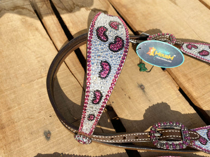 MOUSM Valentine Day Western Horse Tack Set - Decorated with Pink Silver Stones for Stunning Look and Feel