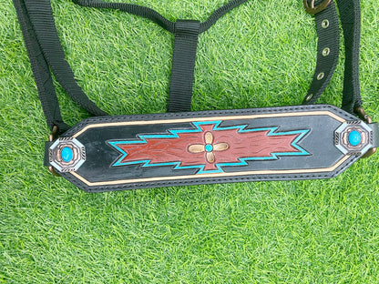 Bronc Halter for Horses, Decorated with geometrical carving and hand-painting