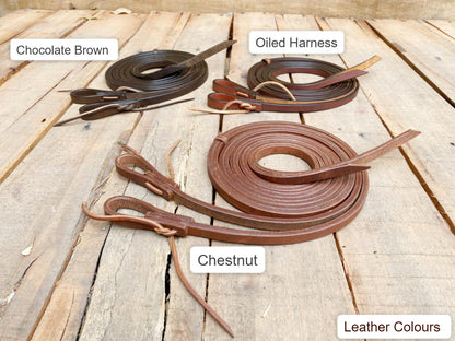 Soft Thin Leather Reins Horse Reins Barrel Reins thin barrel Rains leather Rains various colors Reins 4/8- Width &amp; 8&quot; Feet end to end Length