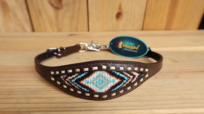Beaded inlay Headstall tack.Premium Leather Headstall and Breast Collar with  beaded snake print decorated with medium oil braiding in lay