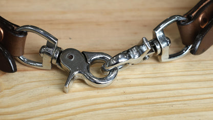 leather Wither Strap for horse. Wither Strap decorated with Royal blue metallic acid wash cowhide look by MOUSM