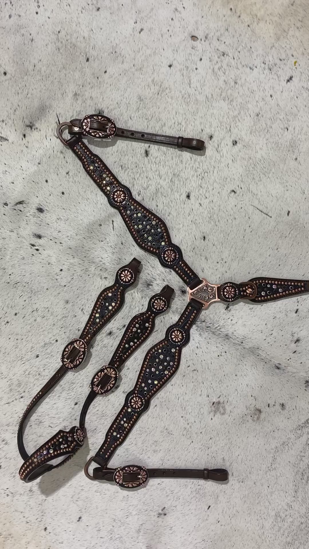 Black AB Rhinestones Headstall &amp; Breast Collar Set