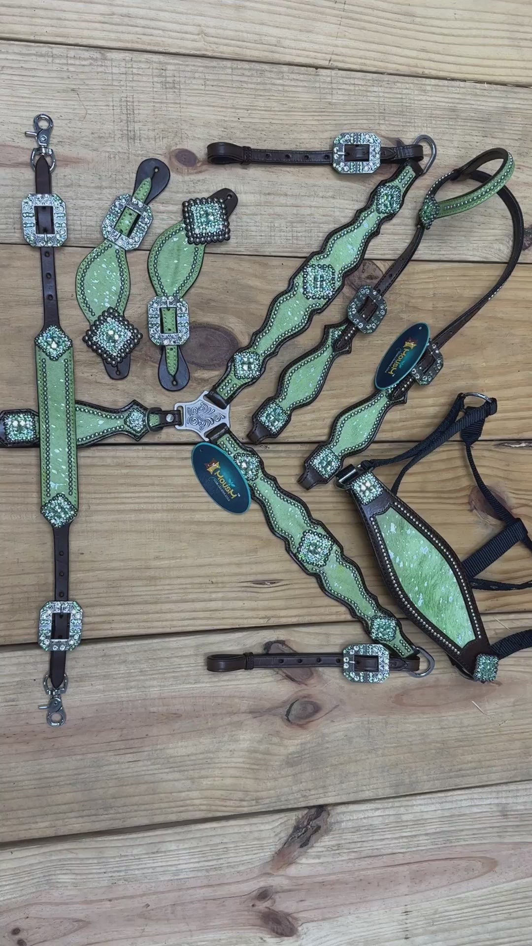 Lime Green Metallic Acid Wash Complete Western Horse Tack Set
