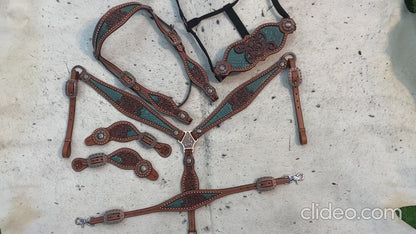 Flower Filigree Carving Western Horse Tack Set